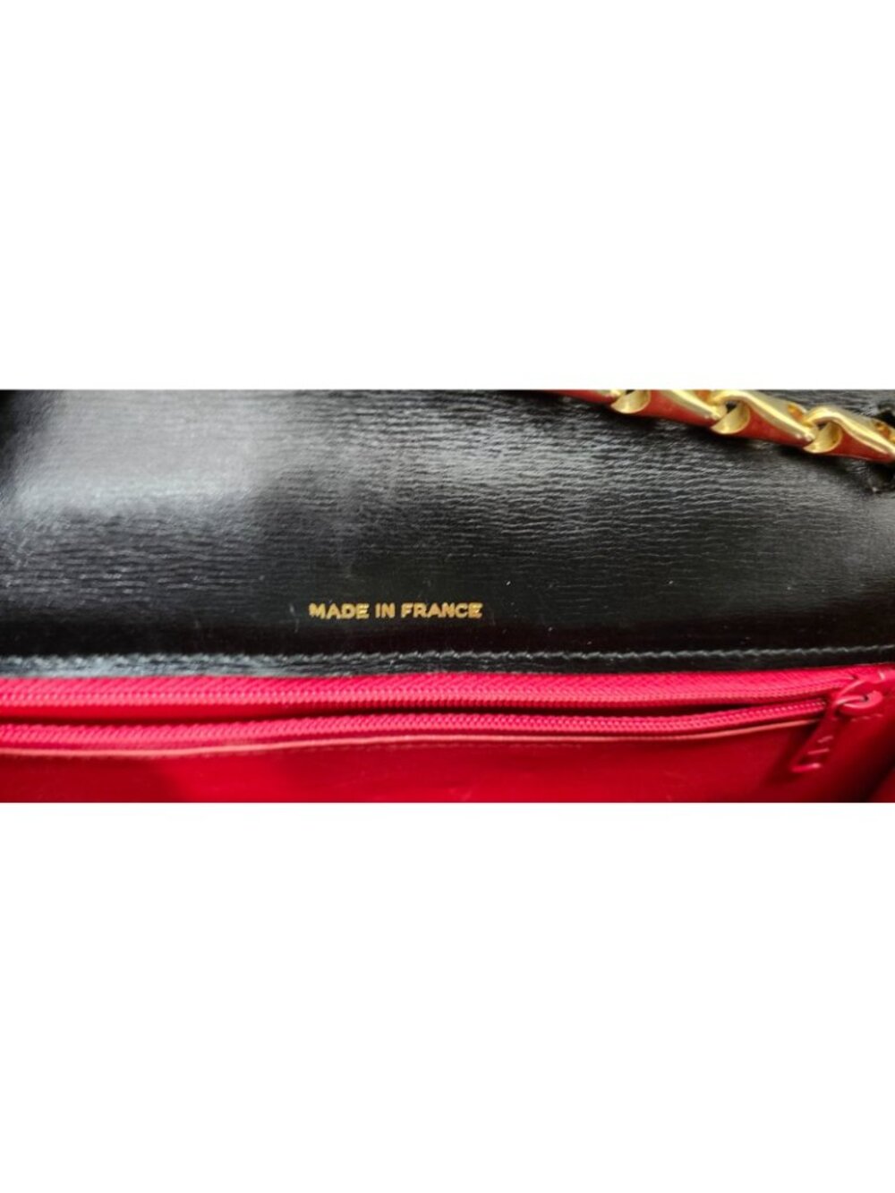 Vintage Celine Paris Black Leather Chain Shoulder Bag France Gold Hardware Rare - Picture 15 of 16